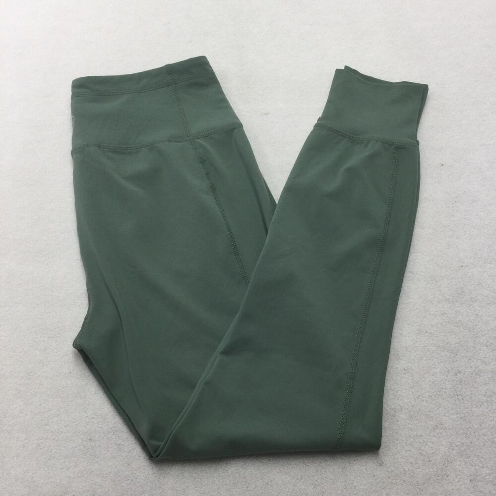 Eddie Bauer Leggings Womens Small Green Mid Rise Ankle Athletic Stretch Knit